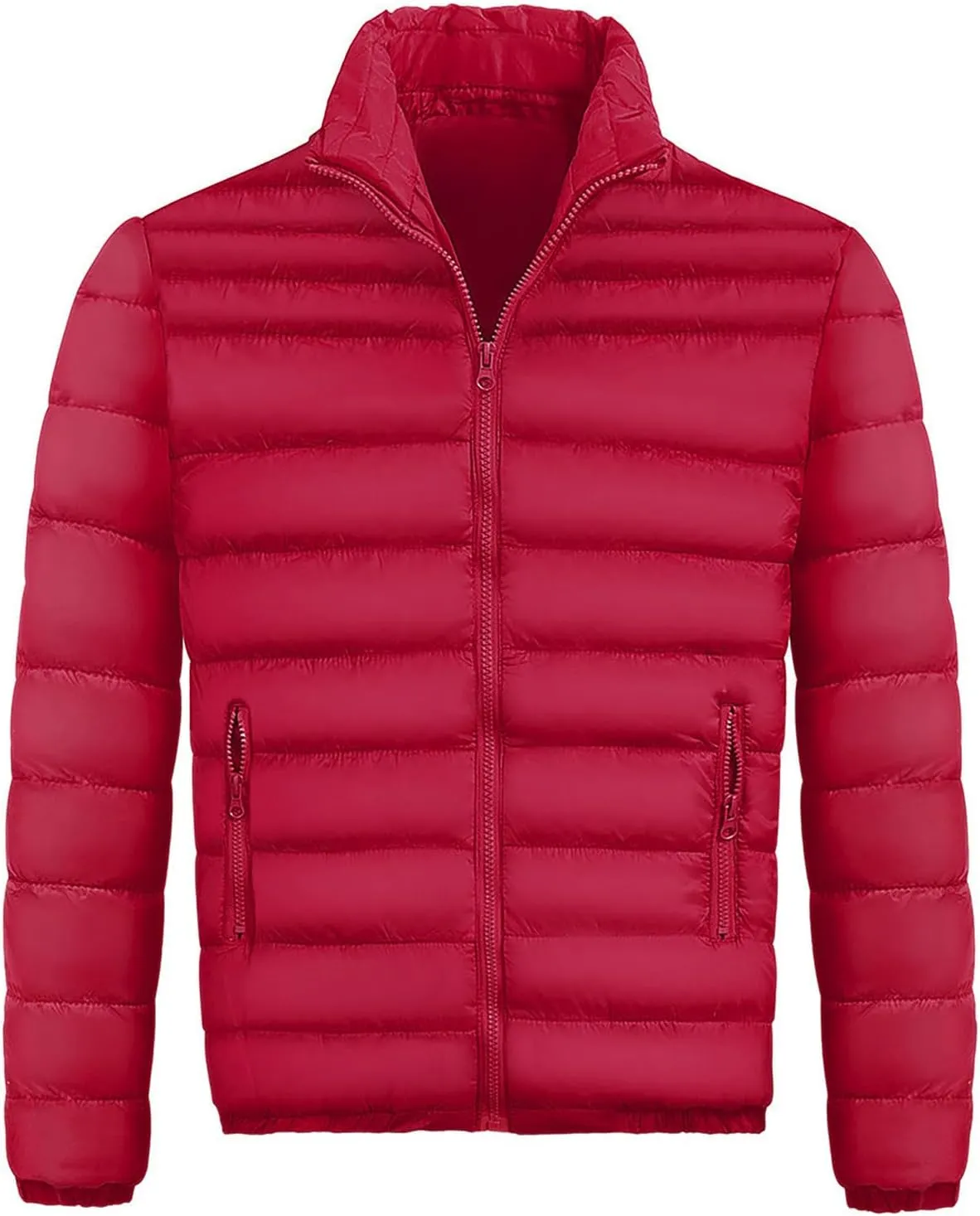 Mens Lightweight Packable Hooded Jacket 2024 Winter Jackets for Running Travel Full Zip Warm Insulated Thermal Coat