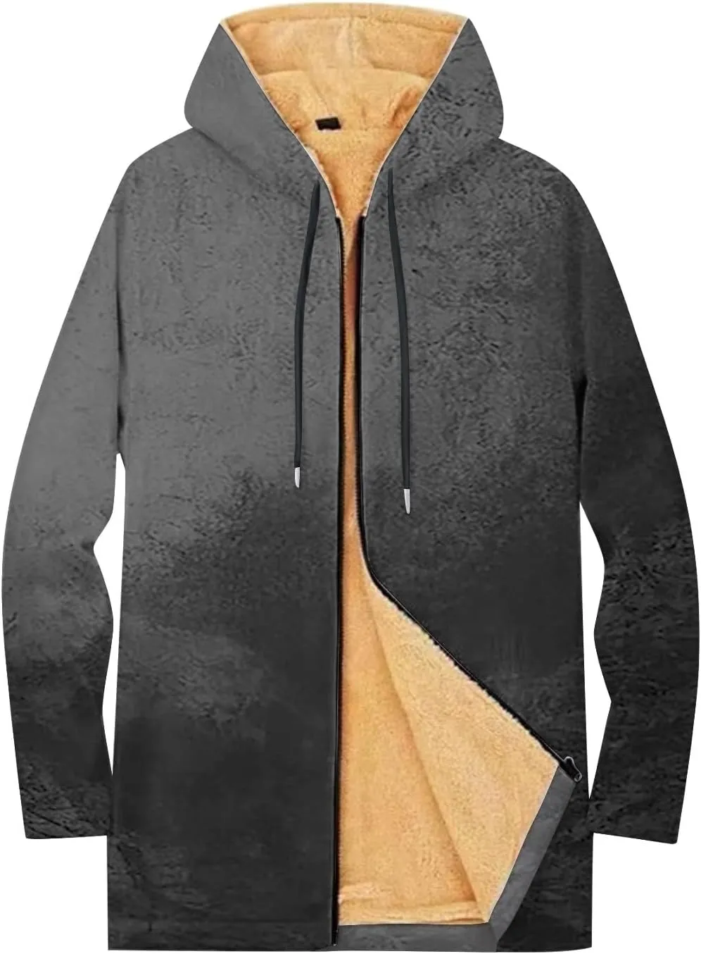 Mens Sherpa Lined Hoodie Full-Zip Thermal Fleece Sweatshirt Casual Heavyweight Winter Hoodies