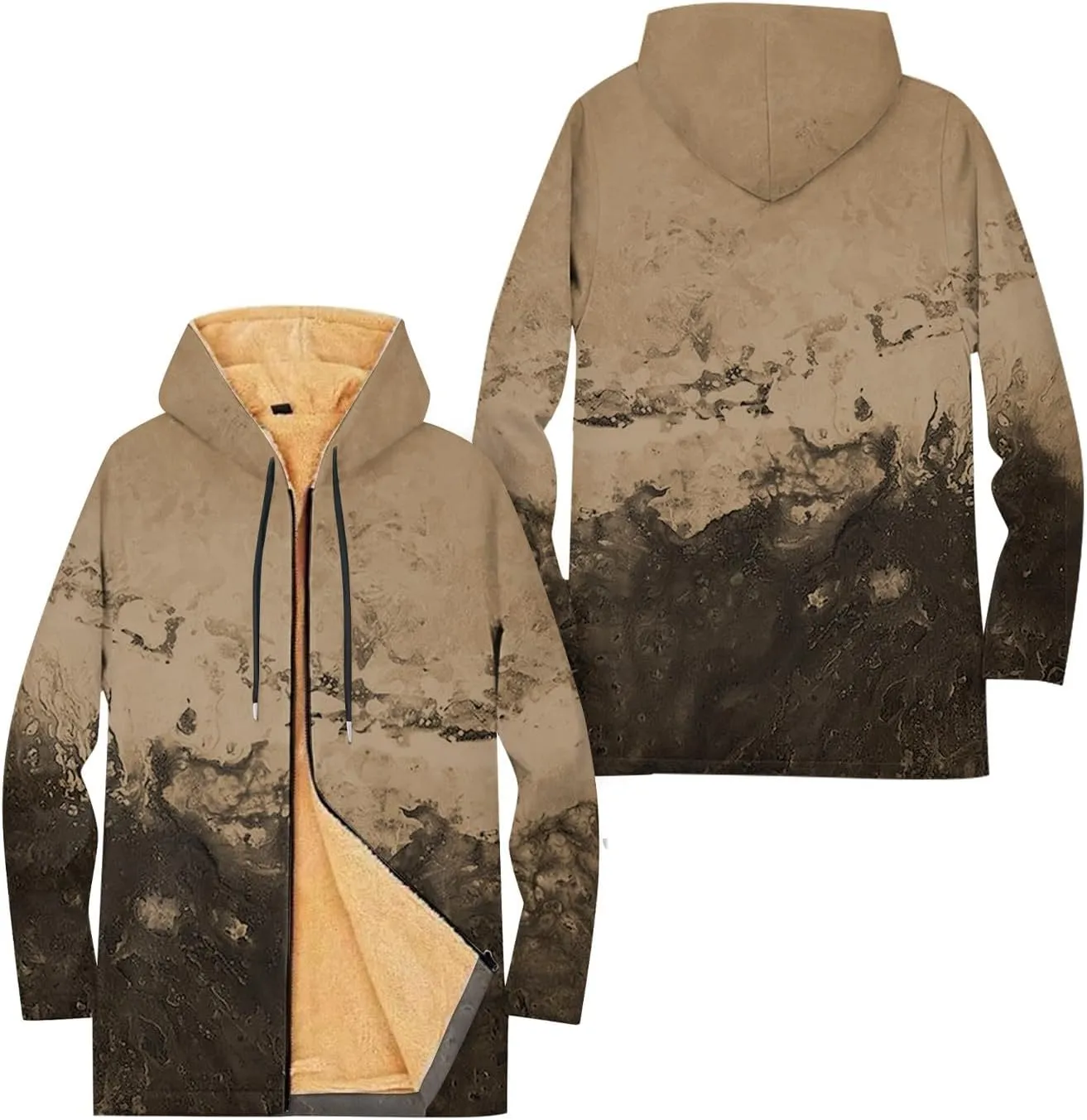 Mens Sherpa Lined Hoodie Full-Zip Thermal Fleece Sweatshirt Casual Heavyweight Winter Hoodies