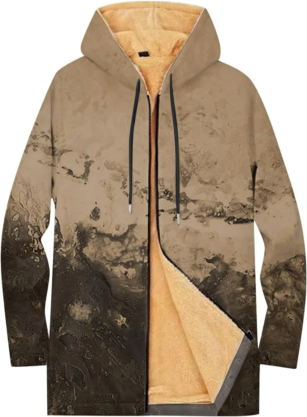 Mens Sherpa Lined Hoodie Full-Zip Thermal Fleece Sweatshirt Casual Heavyweight Winter Hoodies