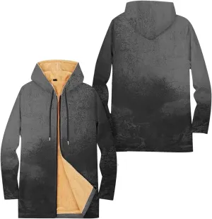 Mens Sherpa Lined Hoodie Full-Zip Thermal Fleece Sweatshirt Casual Heavyweight Winter Hoodies
