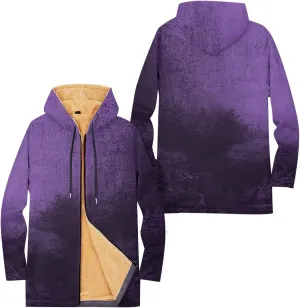 Mens Sherpa Lined Hoodie Zip Up Warm Winter Hoodies Fleece Heavyweight Casual Hooded