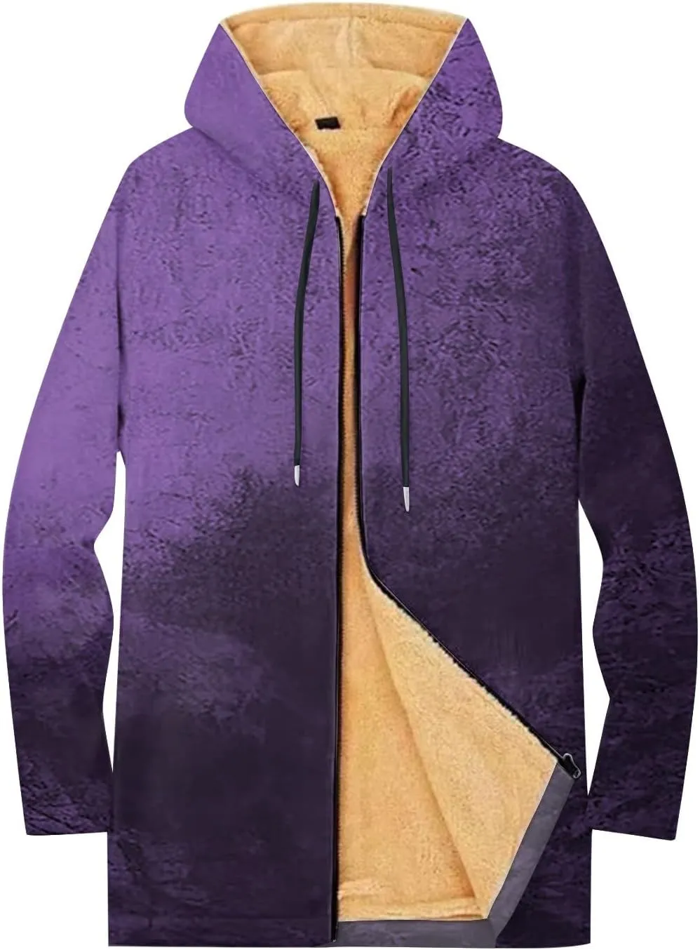Mens Sherpa Lined Hoodie Zip Up Warm Winter Hoodies Fleece Heavyweight Casual Hooded