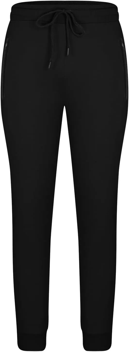 Mens Slim Fit Pants Stretch Cotton Casual Pants Classic Fit Drawstring Workout Sweatpants Elastic Waist Long Pants