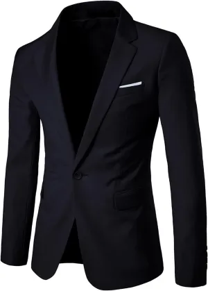 Men's Slim Fit Suit Jacket Business Casual Blazer Jackets Lightweight Sport Coats for Wedding Prom Party