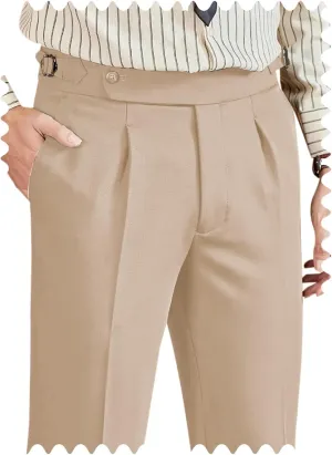 Mens Suit Pants Classic Gurkha Pants Formal Business Casual Pants Men Stretch Dress Pants Slim Fit Pants