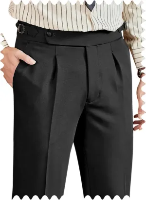 Mens Suit Pants Classic Gurkha Pants Formal Business Casual Pants Men Stretch Dress Pants Slim Fit Pants