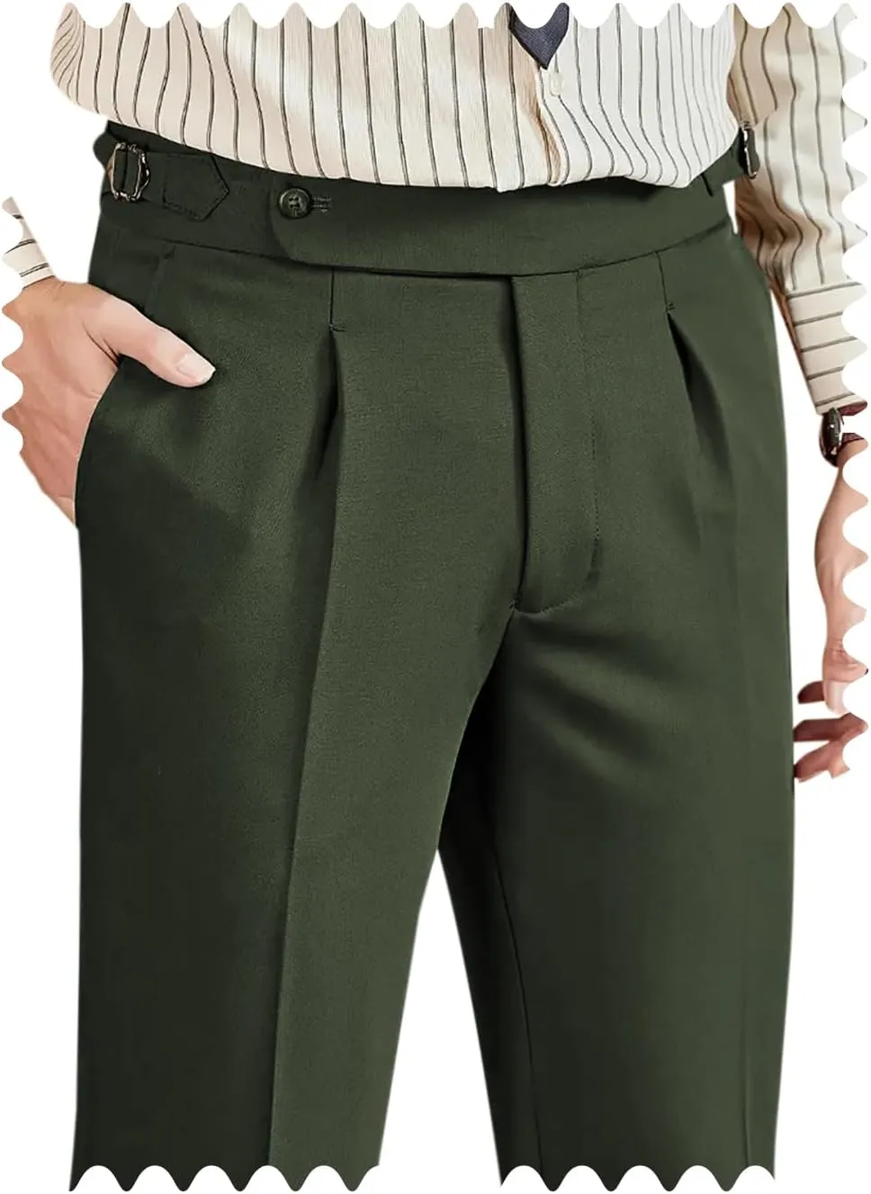 Mens Suit Pants Classic Gurkha Pants Formal Business Casual Pants Men Stretch Dress Pants Slim Fit Pants