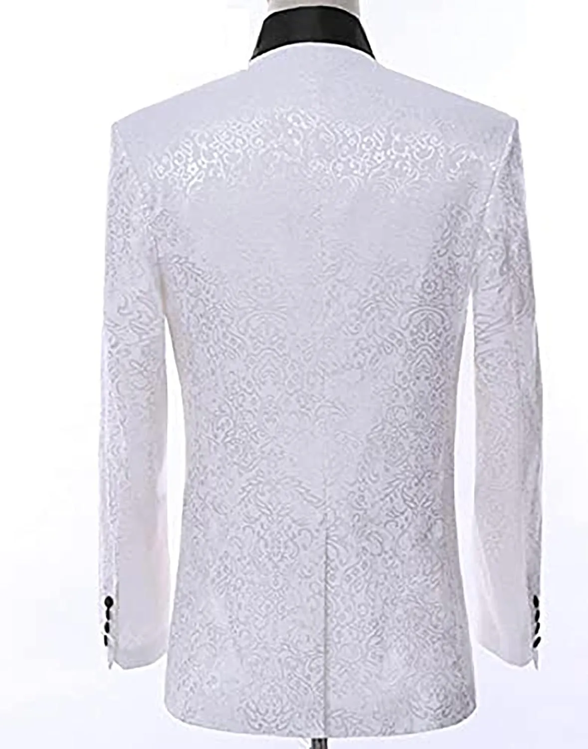 Men's Suits Slim Fit 3 Piece Suits for Men White Premium Floral Blazer Wedding Suits Jacket Vest Pants Men Tuxedo Suits Set