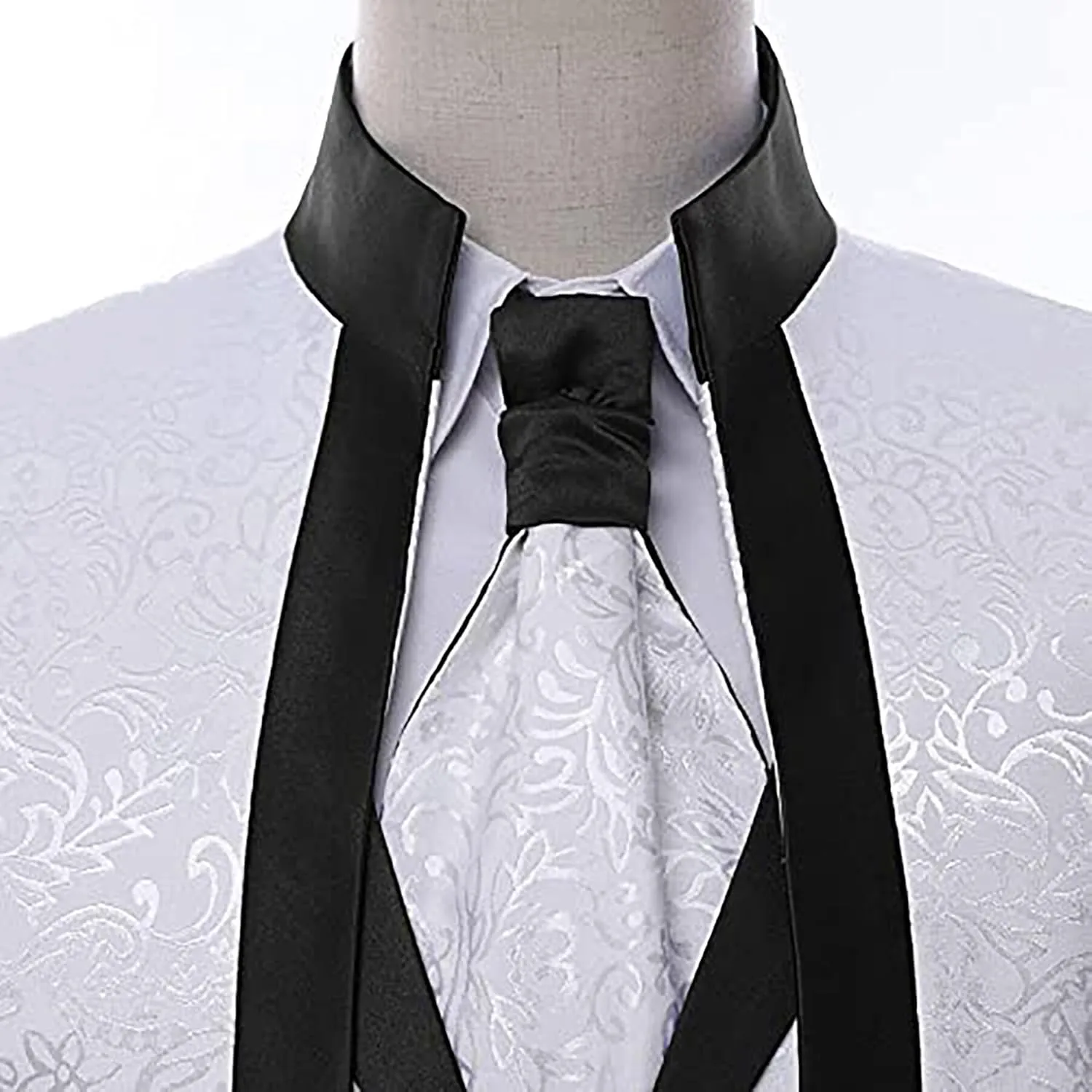 Men's Suits Slim Fit 3 Piece Suits for Men White Premium Floral Blazer Wedding Suits Jacket Vest Pants Men Tuxedo Suits Set