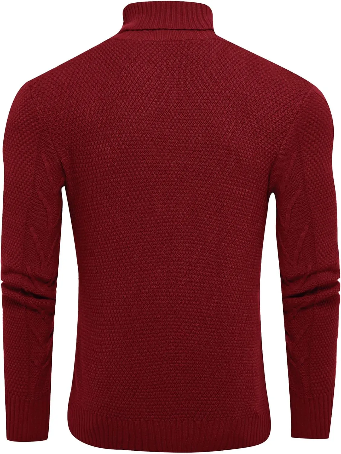 Men's Turtneck Pullover Sweaters Cable Knit Casual Pullover Sweater