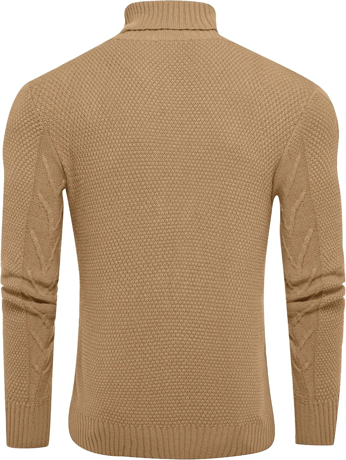 Men's Turtneck Pullover Sweaters Cable Knit Casual Pullover Sweater