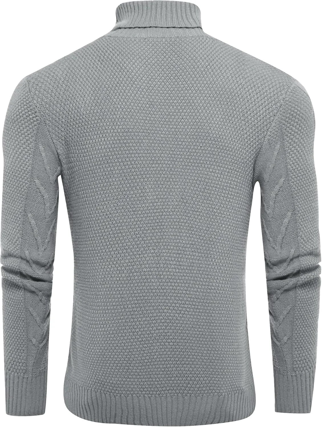 Men's Turtneck Pullover Sweaters Cable Knit Casual Pullover Sweater