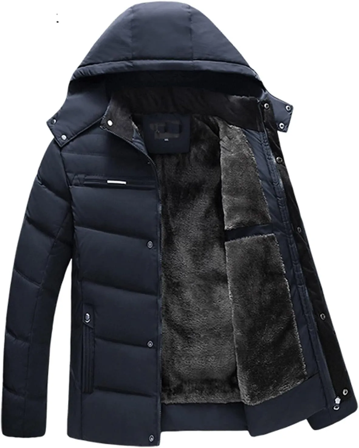 Men's Winter Puffer Jacket Hooded Quilted Thicken Down Coat Warm Insulated Parka Outwear Padded Packable Puffer Coats