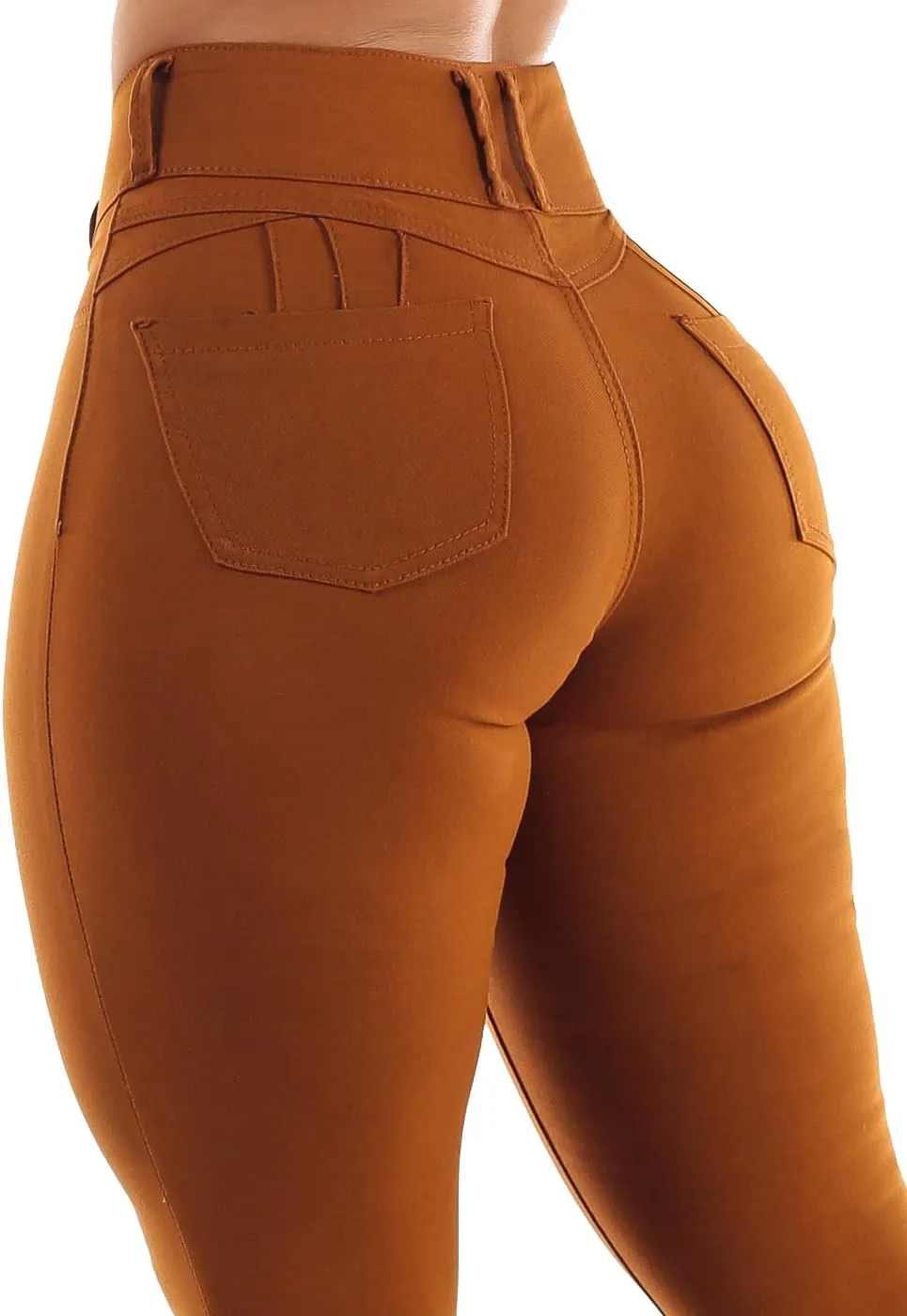 Moda Xpress Womens Juniors High Waisted Butt Lifting Navy Skinny Pants - Levantacola High Rise Pants