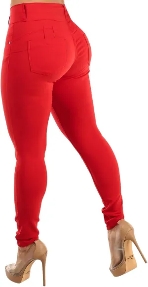 Moda Xpress Womens Juniors High Waisted Butt Lifting Navy Skinny Pants - Levantacola High Rise Pants