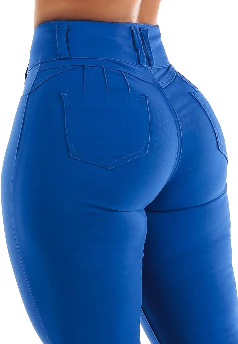 Moda Xpress Womens Juniors High Waisted Butt Lifting Navy Skinny Pants - Levantacola High Rise Pants