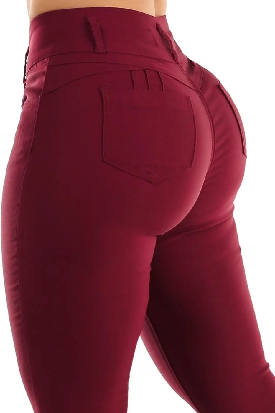 Moda Xpress Womens Juniors High Waisted Butt Lifting Navy Skinny Pants - Levantacola High Rise Pants