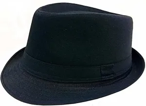 Mrlahat Unisex Classic Trilby Fedora Casual Manhattan Short Brim Structured Gangster Panama Felt Hat