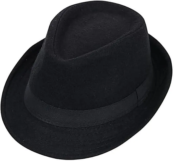 Mrlahat Unisex Classic Trilby Fedora Casual Manhattan Short Brim Structured Gangster Panama Felt Hat