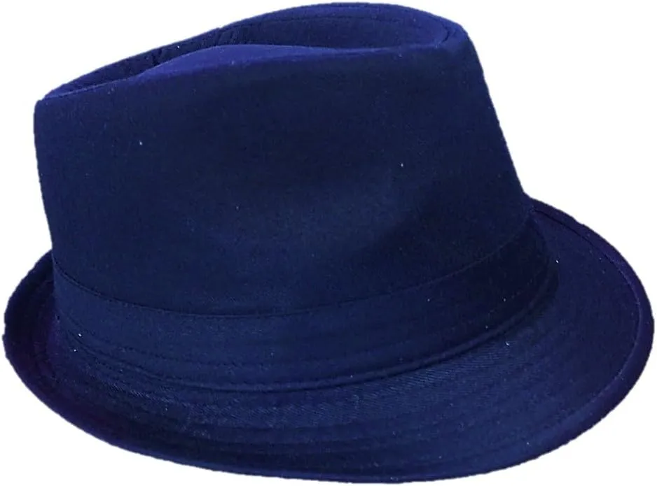 Mrlahat Unisex Classic Trilby Fedora Casual Manhattan Short Brim Structured Gangster Panama Felt Hat
