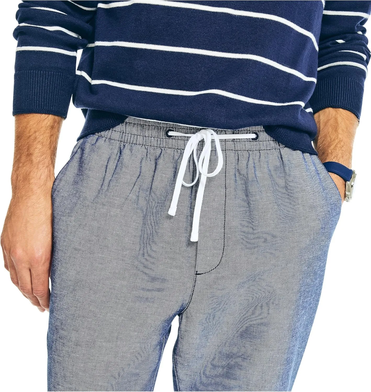Nautica Men's Classic Fit Drawstring Linen Pant