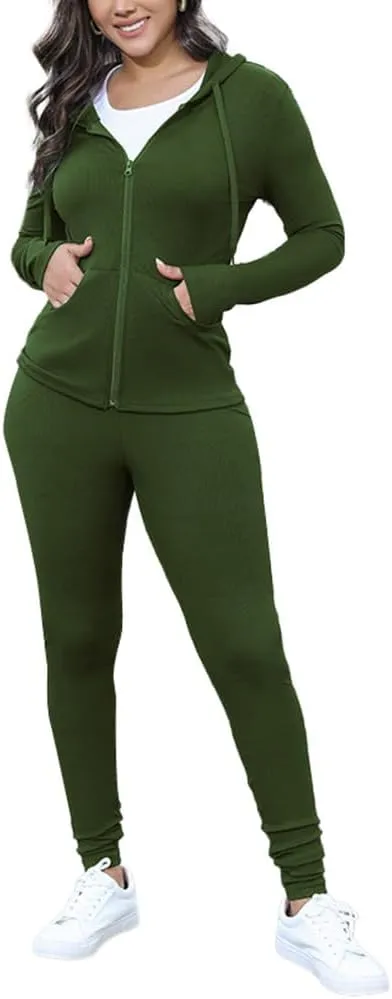 Nimsruc Two Piece Outfits for Women Casual Bodycon Sweatsuits