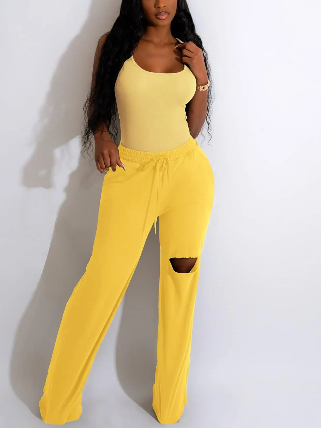 Nimsruc Two Piece Outfits For Women Casual Sleeveless Sweat Suits