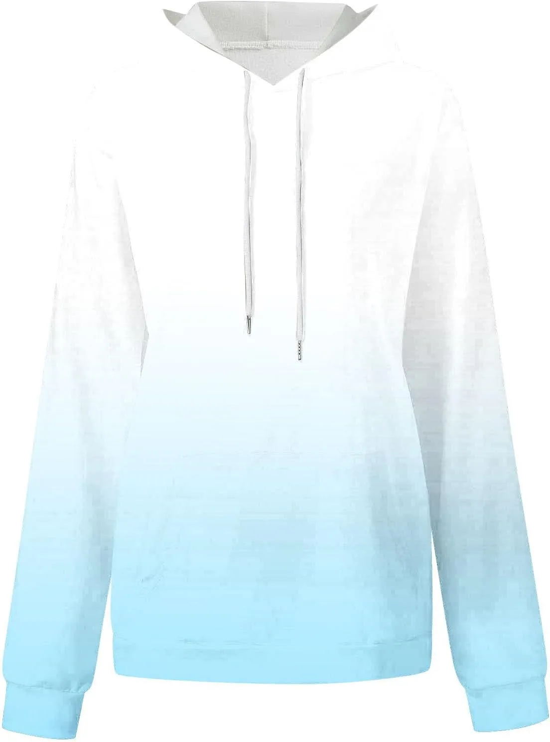 Oversized Sweatshirt For Women Tie Dye Crewneck Drawstring Pullover Hoodie Long Sleeve Gradient Color Block Tops