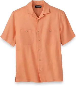 Paul Fredrick Men's Classic Fit Linen Solid Casual Shirt