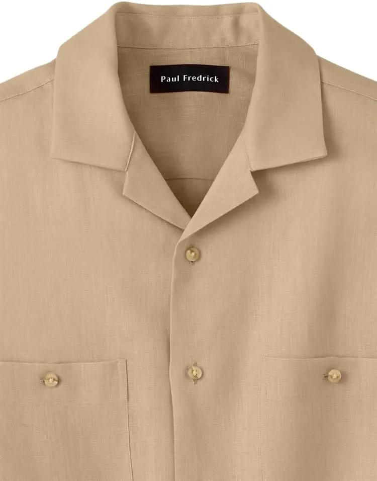Paul Fredrick Men's Classic Fit Linen Solid Casual Shirt
