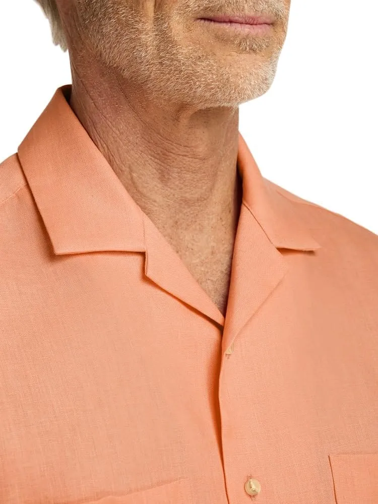 Paul Fredrick Men's Classic Fit Linen Solid Casual Shirt