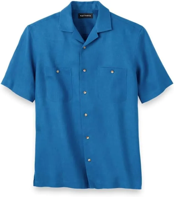 Paul Fredrick Men's Classic Fit Linen Solid Casual Shirt