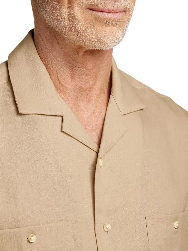 Paul Fredrick Men's Classic Fit Linen Solid Casual Shirt