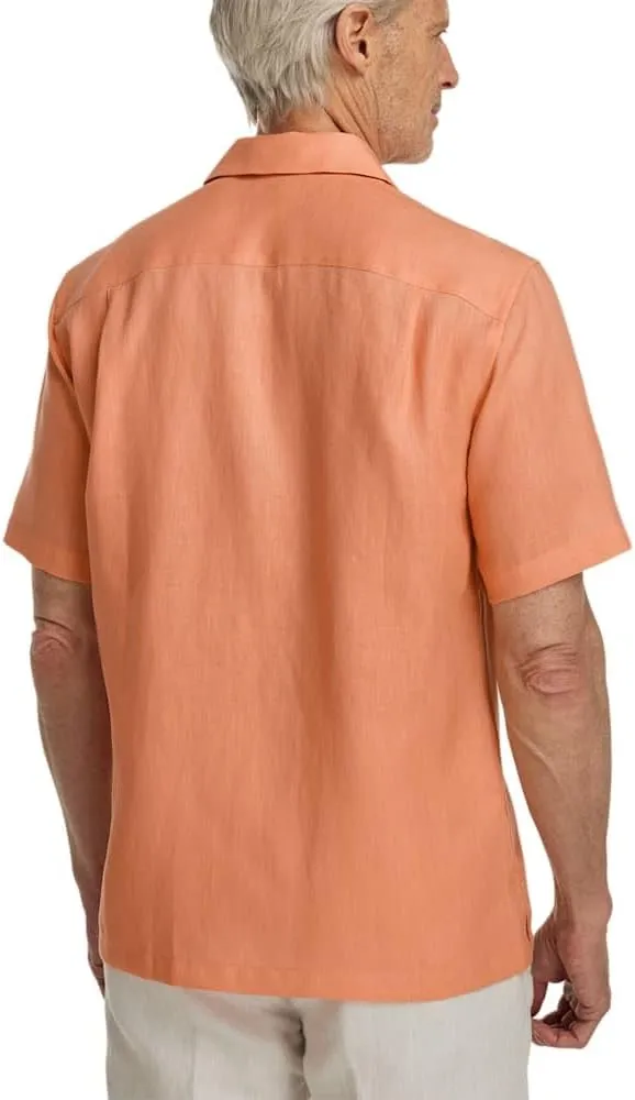 Paul Fredrick Men's Classic Fit Linen Solid Casual Shirt