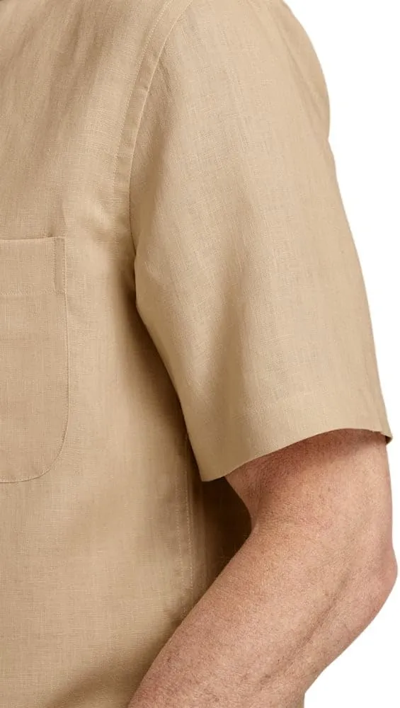 Paul Fredrick Men's Classic Fit Linen Solid Casual Shirt