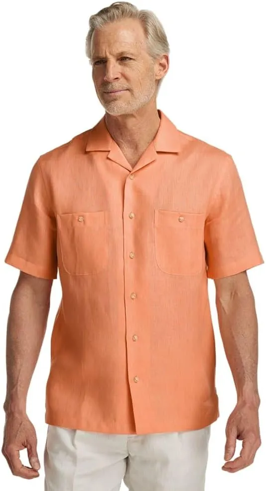 Paul Fredrick Men's Classic Fit Linen Solid Casual Shirt