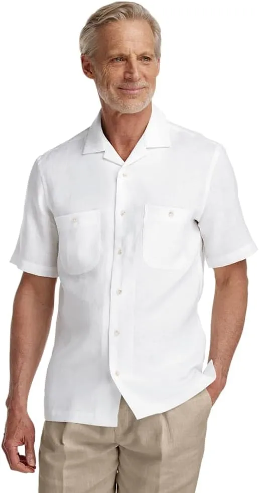 Paul Fredrick Men's Classic Fit Linen Solid Casual Shirt
