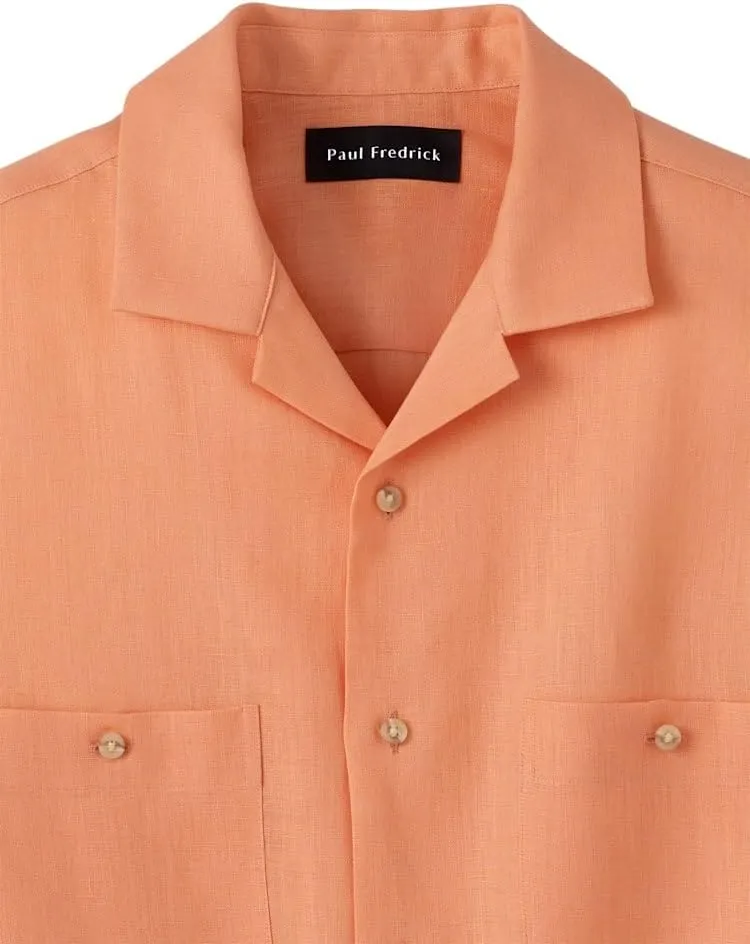 Paul Fredrick Men's Classic Fit Linen Solid Casual Shirt