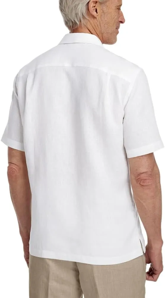 Paul Fredrick Men's Classic Fit Linen Solid Casual Shirt