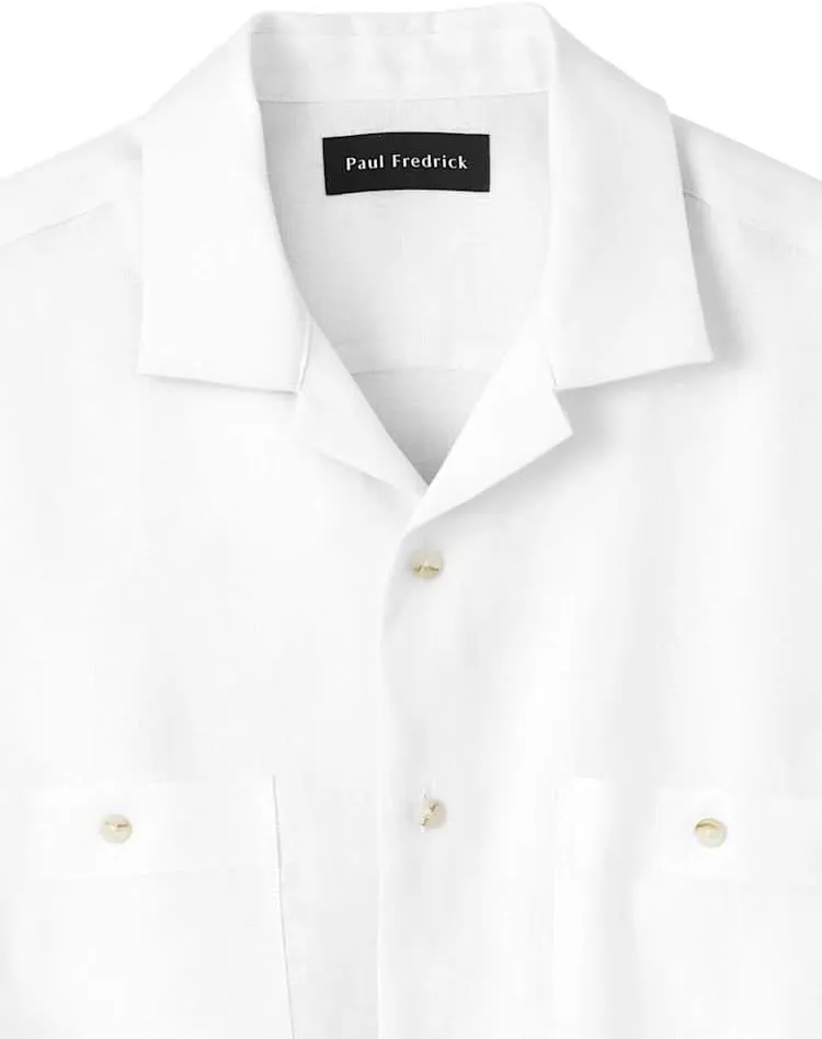 Paul Fredrick Men's Classic Fit Linen Solid Casual Shirt