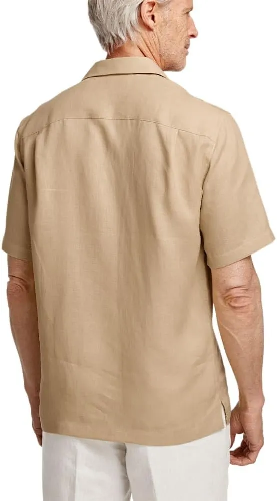 Paul Fredrick Men's Classic Fit Linen Solid Casual Shirt