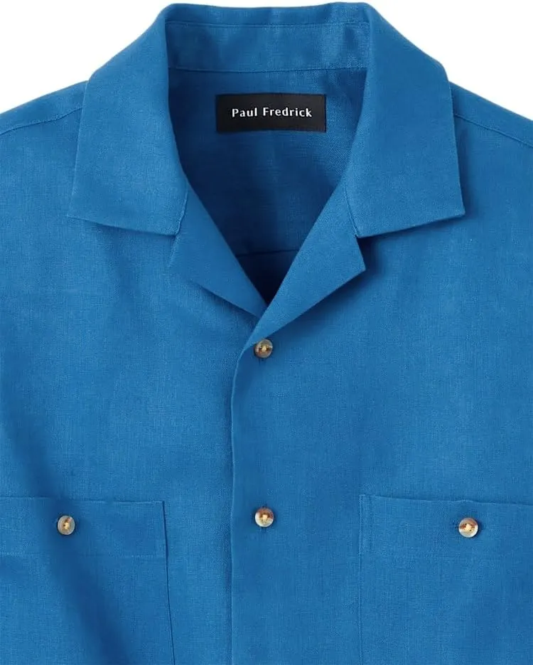 Paul Fredrick Men's Classic Fit Linen Solid Casual Shirt