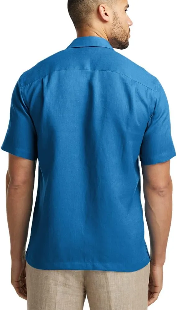 Paul Fredrick Men's Classic Fit Linen Solid Casual Shirt