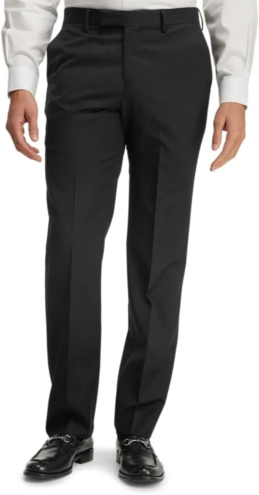 Paul Fredrick Men's Classic Fit Wool Gabardine Flat Front Pants