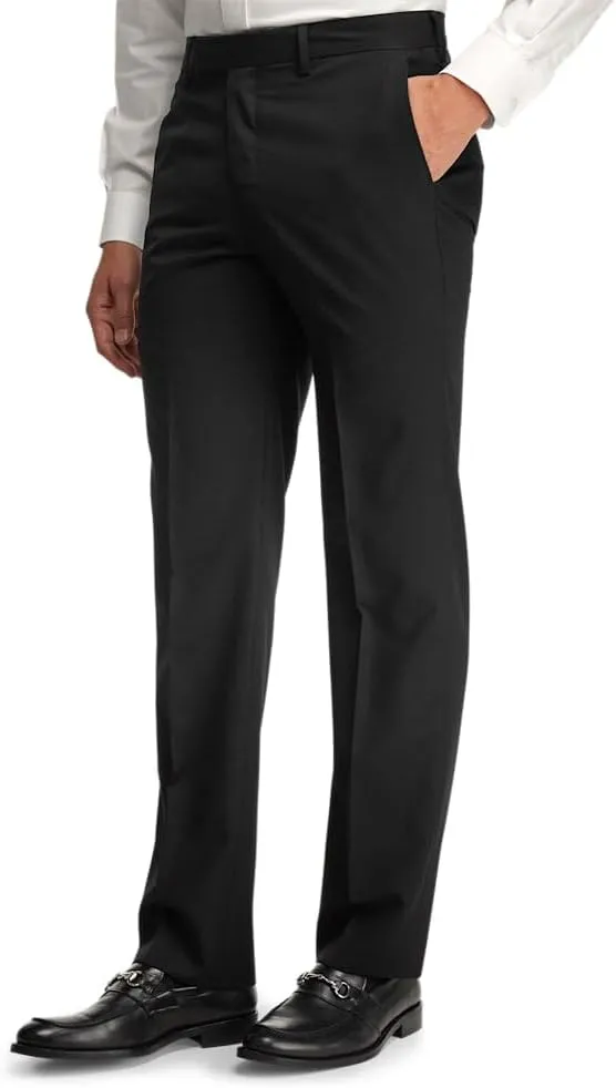 Paul Fredrick Men's Classic Fit Wool Gabardine Flat Front Pants