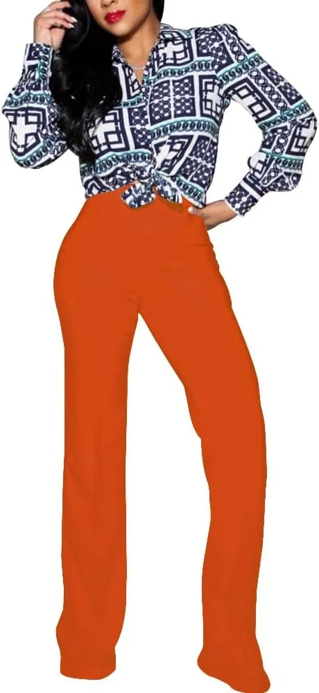 PINSV Women's High Waisted Stretchy Bootcut Pull On Dress Pants Casual Work Pants