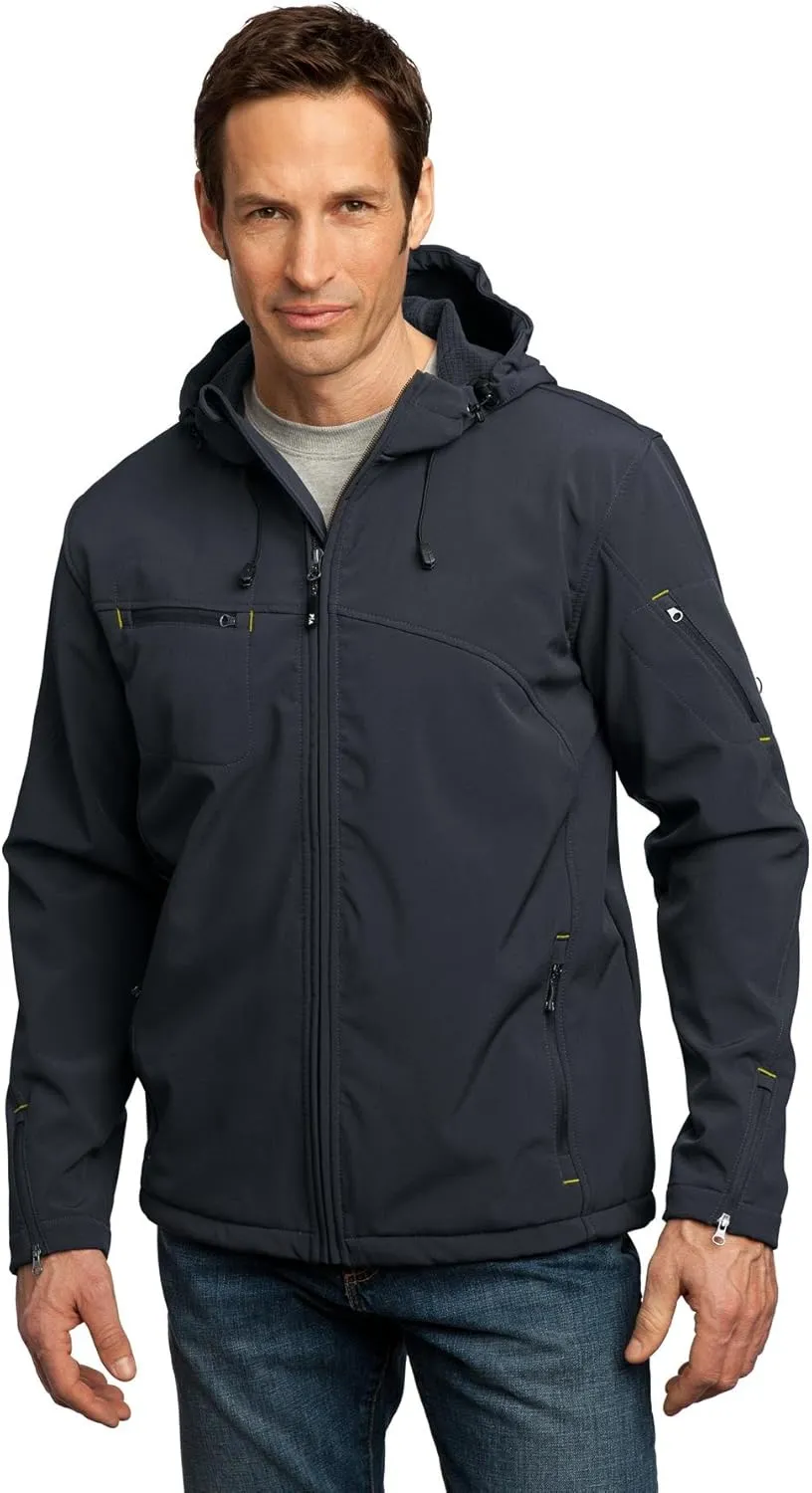 Port Authority Textured Hooded Soft Shell Jacket