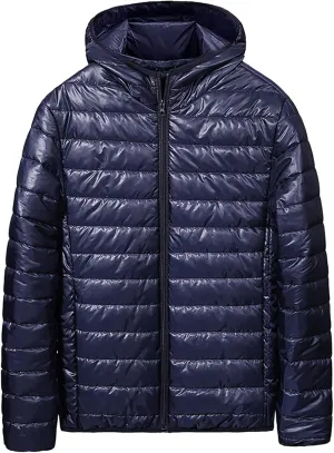 Puffer Jacket for Men Comfort Warm Down Full Zip Jacket Lightweight Quilted Outwear Windproof Winter Puffer Jackets
