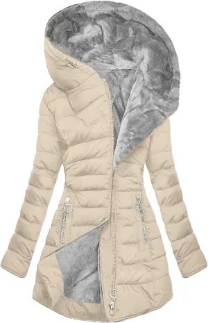 Puffer Jacket Womens Fleece Lined Thicken Down Jacket Sherpa Warm Dressy Casual Coat 2024 Outfits Clothes With Hood